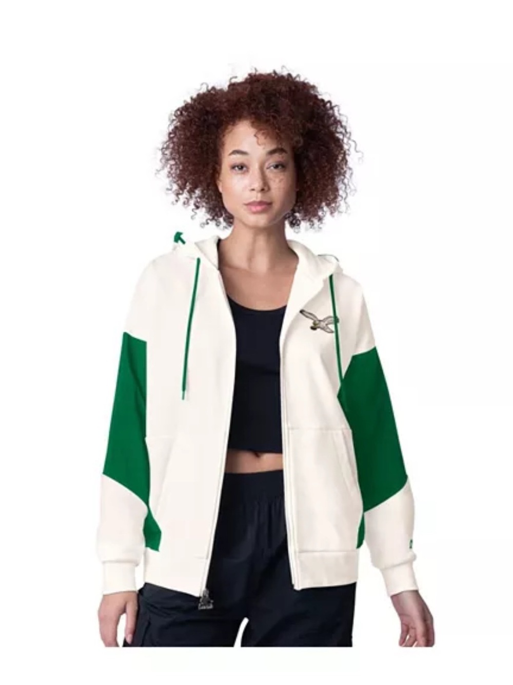 Women's White Philadelphia Eagles Scrimmage Full-Zip Hoodie